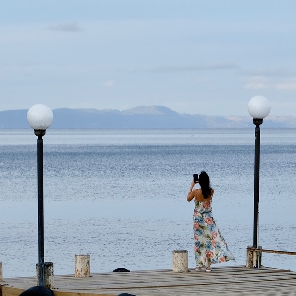 Tropical leaf print long dress - Picture 14 of 14